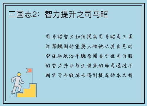 三国志2：智力提升之司马昭